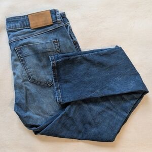 ZARA Z1975 Low Rise Jeans Skinny Blue Medium Wash Distressed Size 36